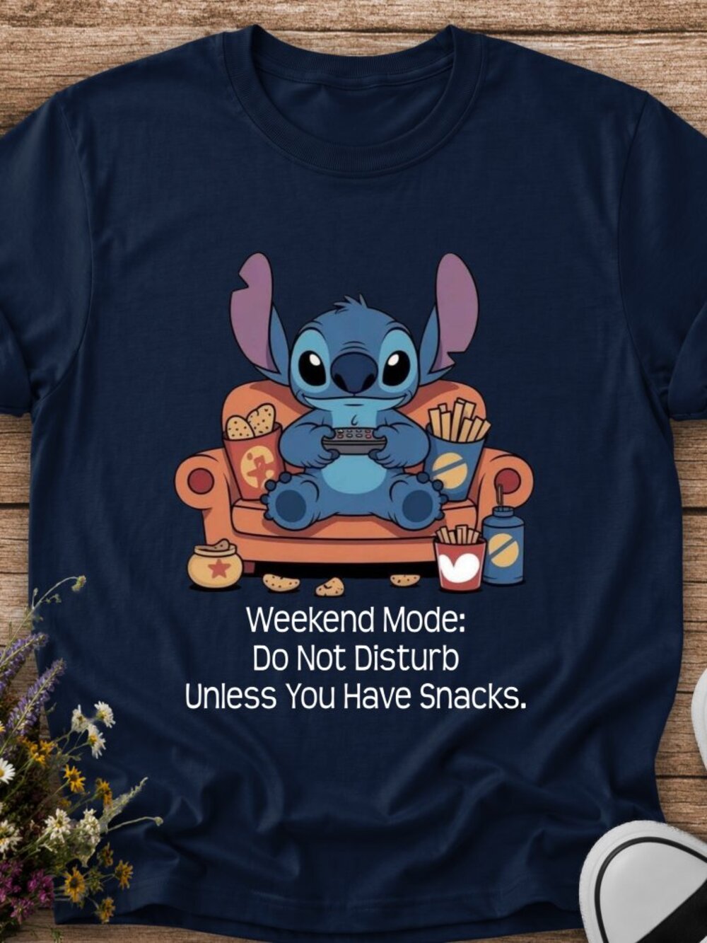 Stitch Weekend Mode TShirt Graphic Tee Unisex Dont Disturb Unless Have Snacks